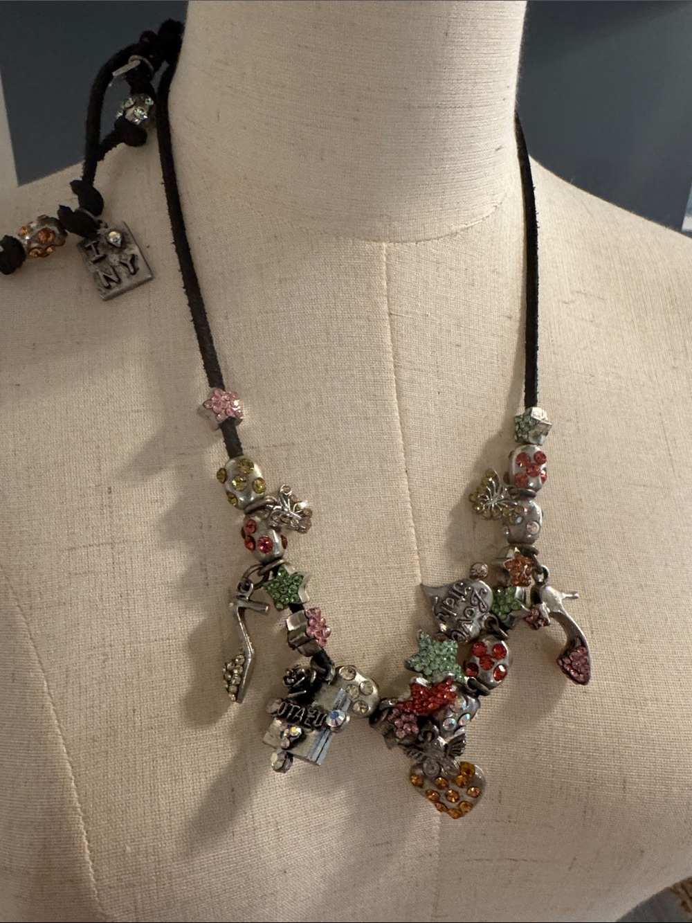 Vintage Rodrigo Otazu charm necklace. Collectible with a whimsical boho vibe.